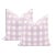 22" Lavender Country Check Pillows - a Pair For Sale