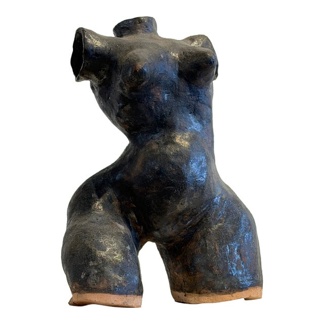 Torso Clay Sculpture Postmodern Vase Vessel Body Female Form For Sale