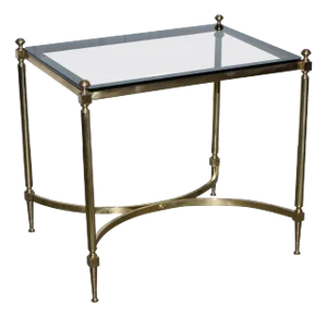 Hollywood Regency French Brass & Smoked Glass Coffee Table, 1960s