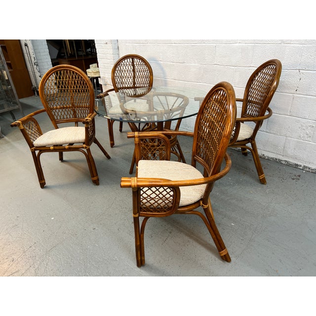Bring effortless coastal charm and vintage character to your home with this beautiful Boho dining set, featuring a round...