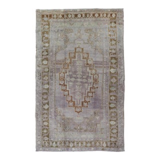 Layered Medallion Oushak Vintage Rug From Turkey With Floral Motifs 5'8 X 9'5 For Sale