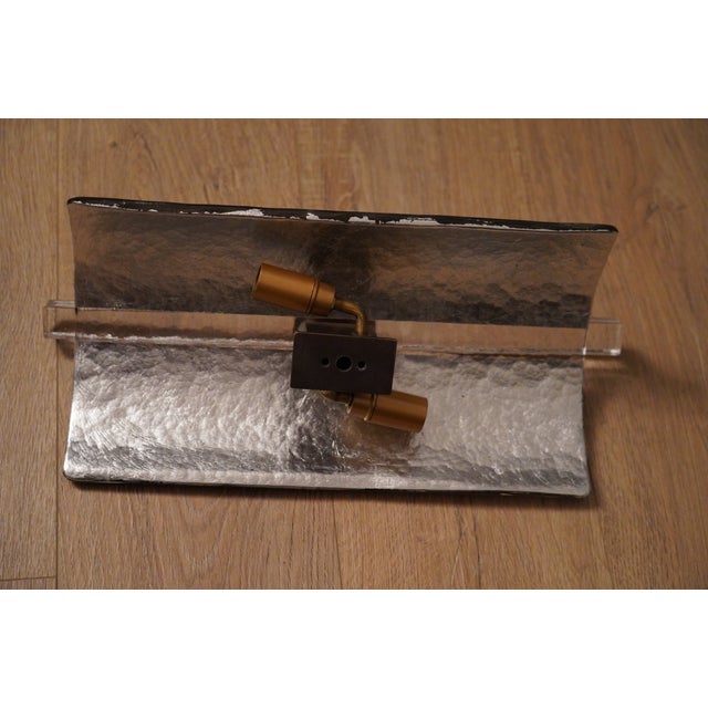 Murano Silver Art Glass Wall Light, 2000 For Sale - Image 10 of 11