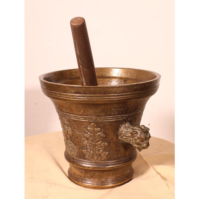 Antique Italian Bronze Mortar For Sale - Image 3 of 13