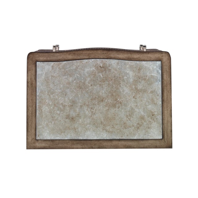 Traditional Edison Mirrored Top Two Drawer Nightstand For Sale - Image 3 of 4