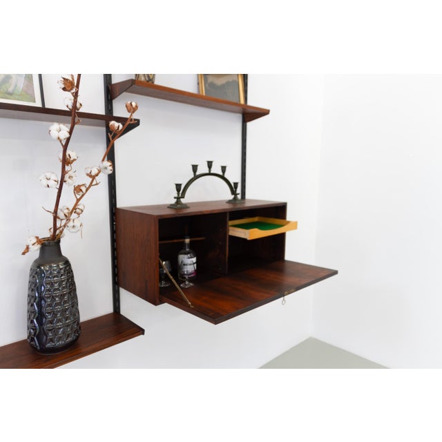 Danish modular 5-bay rosewood/palisander wall unit by kai kristiansen for fm, 1960s. large and impressive scandinavian...