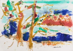 'Eucalyptus Trees by the Beach, Monterey' by Robert Canete, California Expressionist, Stanford, Carmel