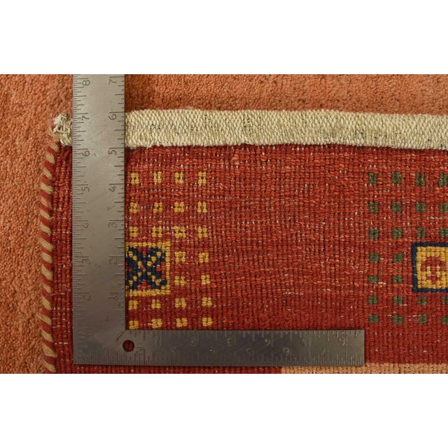 Gabbeh Rug 4’8” X 6’9” Orange Wool Contemporary Hand-Knotted Carpet For Sale - Image 12 of 12