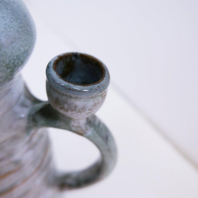 Three-Light Candlestick in Glazed Ceramic by Jacques Pouchain For Sale - Image 11 of 14