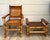 Vintage Bamboo, Rattan & Wood Lounge Chairs With Ottoman, Set of 3 For Sale - Image 14 of 18