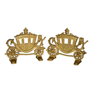 Vintage Midwest Chandlier Co. Pair of Solid Bronze Renaissance Carriage Bookends