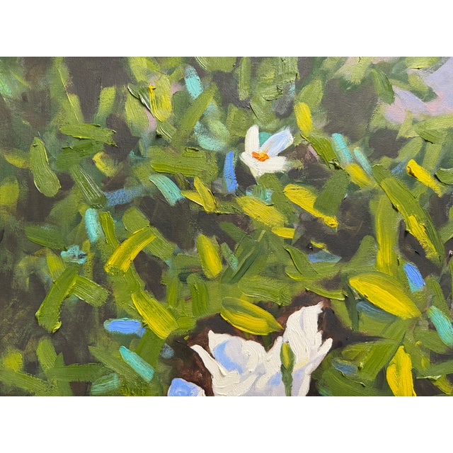 Contemporary A Cluster of Camelias Impressionist Oil Painting For Sale - Image 3 of 3