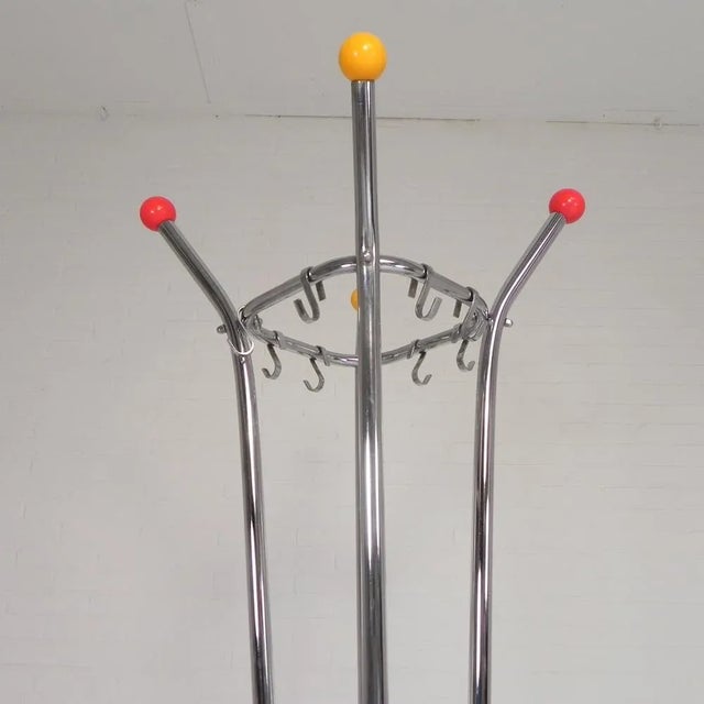 Mid-Century Modern Vintage Chrome Coat Rack with Colored Balls, 1950s For Sale - Image 3 of 18
