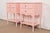 French Provincial John Widdicomb French Provincial Louis XV Pink Lacquered Nightstands, Newly Refinished For Sale - Image 3 of 15
