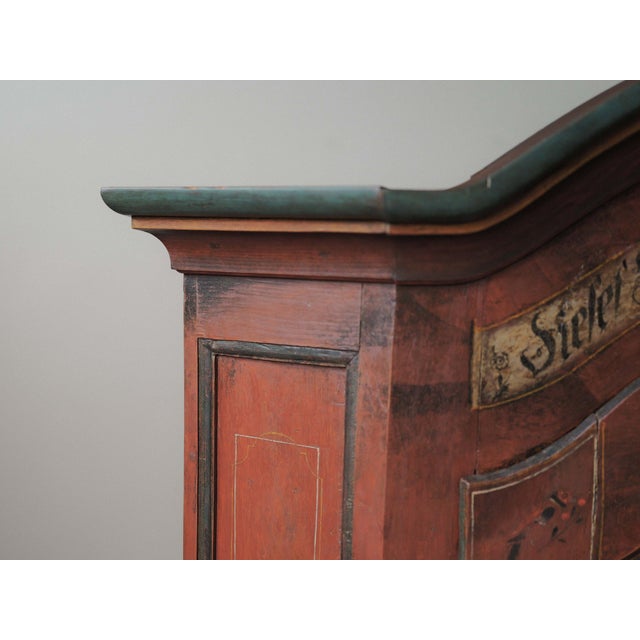 Antique Painted Bavarian Pine Wardrobe, 19th Century For Sale - Image 14 of 18