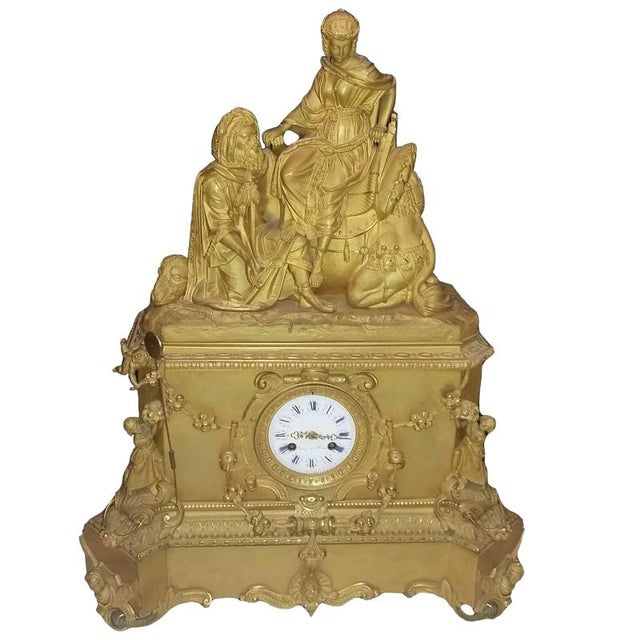 Gilt Bronze Table Clock with Hand-Painted Dial from Leroy and Fils, 19th Century For Sale - Image 6 of 6