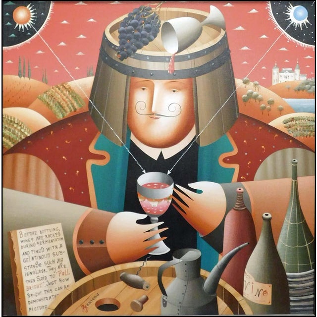 "Fall Bright. The Cosmological Theory" (framed) by Anton Arkhipov Original Oil Painting on Canvas Canvas Size : 33" x 33"...