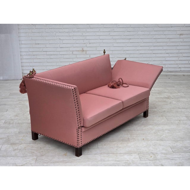 Danish Spanish Drop-Arm Two-Seater Sofa with Wool Upholstery, 1970s For Sale - Image 12 of 18