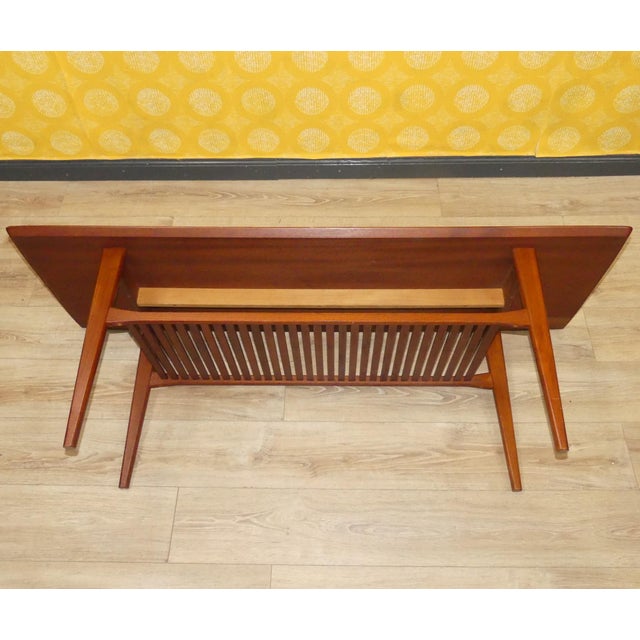 Vintage Teak Coffee Table with Shelf, 1960s For Sale - Image 13 of 14
