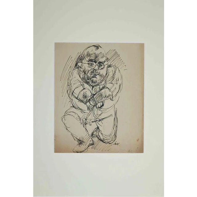 Figure is an original drawing in China Ink on paper, realized by Alfredo Mezio in 1941. The status of preservation good...