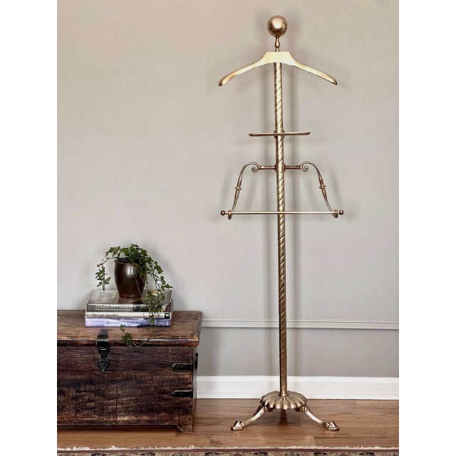 Midcentury Brass Clothing Valet, Hollywood Regency Style, 1940s For Sale - Image 10 of 13