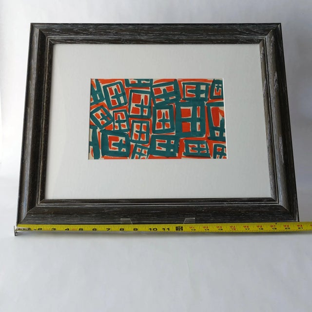 Mid-Century Modern Original 1960s Gouache on Paper For Sale - Image 3 of 7