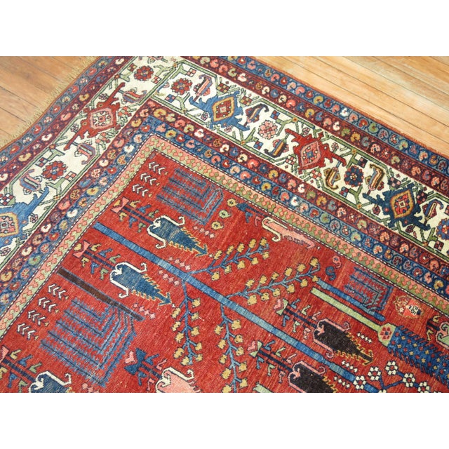 Red Antique Zabihi Colllection Persian Bidjar Willow Tree Rug - 8'4" x 12'5" For Sale - Image 8 of 10