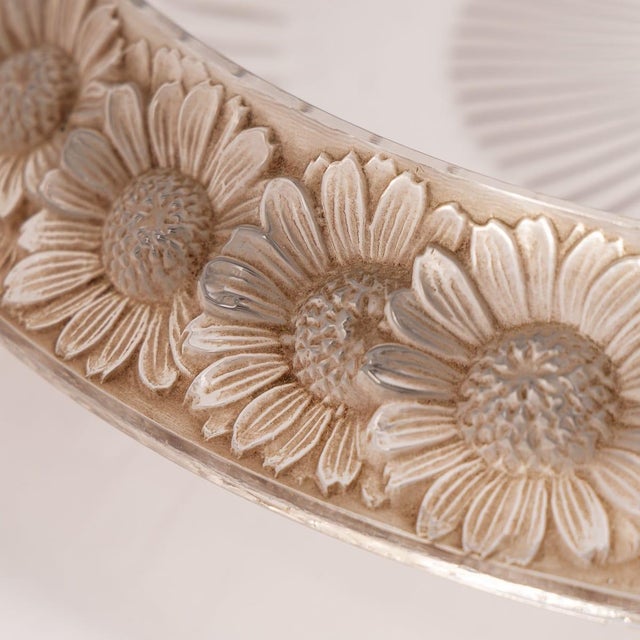 Vintage French Marguerites Glass Bowl by Lalique, 1950s For Sale - Image 6 of 13