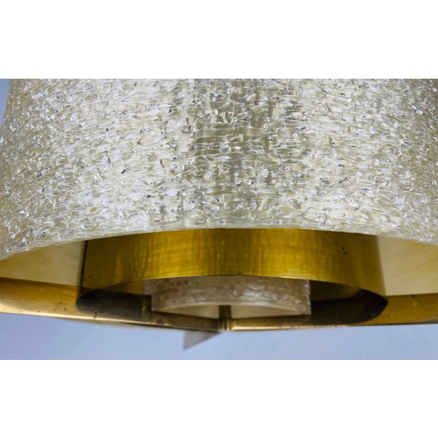 Mid-Century Brass Chandelier from Kaiser, 1960s For Sale - Image 11 of 12