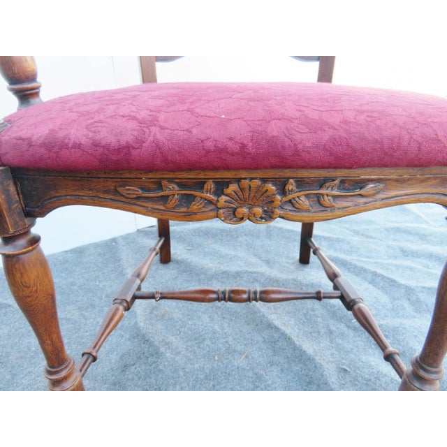 French Oak Carved Dining Chairs-Set of 6 For Sale In Philadelphia - Image 6 of 12