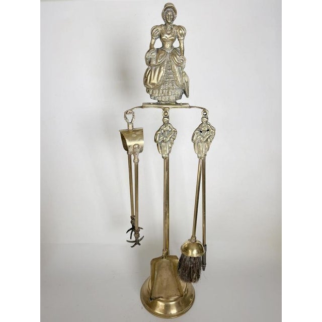 Brass Fireplace Tool Set, France, 1960s, Set of 5 For Sale - Image 11 of 13