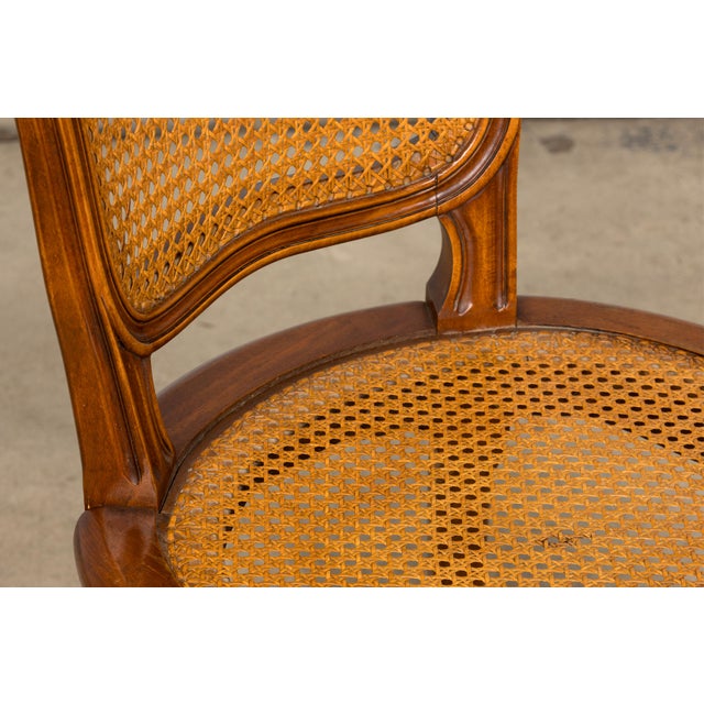 Set of 8 Early 20th Century French Louis XV Style Walnut Cane Dining Chairs For Sale - Image 16 of 18