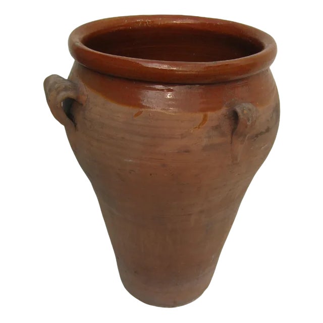 Vintage French Terracotta Earthenware Storage Pot, 1950s For Sale