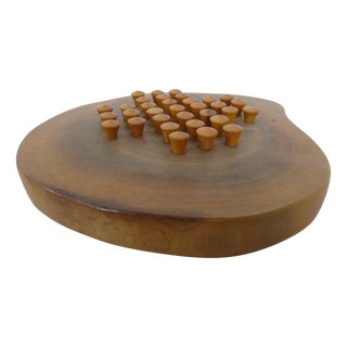 Handcrafted Wooden Solitaire Game, Germany, 1970s For Sale