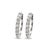 Modern Ladies 14k White Gold 0.97ct Lab Grown Diamond Hoops Earrings, A Pair For Sale - Image 3 of 8