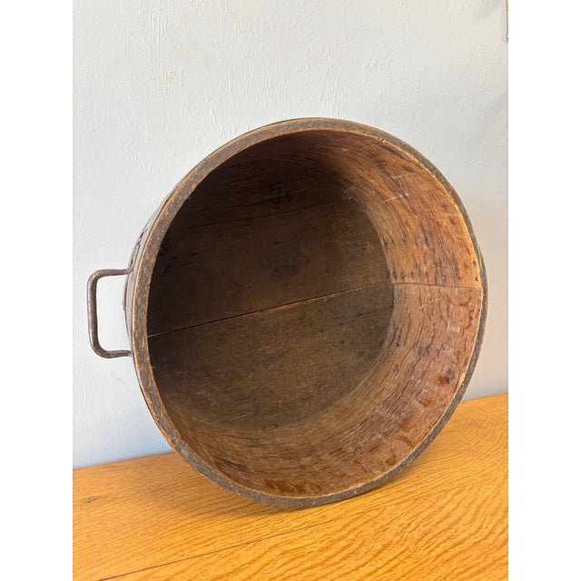 Wood 19th Century English Oak and Cast Metal Dry Grain Measure For Sale - Image 7 of 9