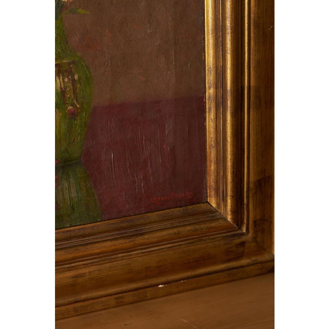 1950s Original Signed Belgian Floral Oil on Canvas | by Alphonse Van Beurden Belgian For Sale - Image 9 of 9