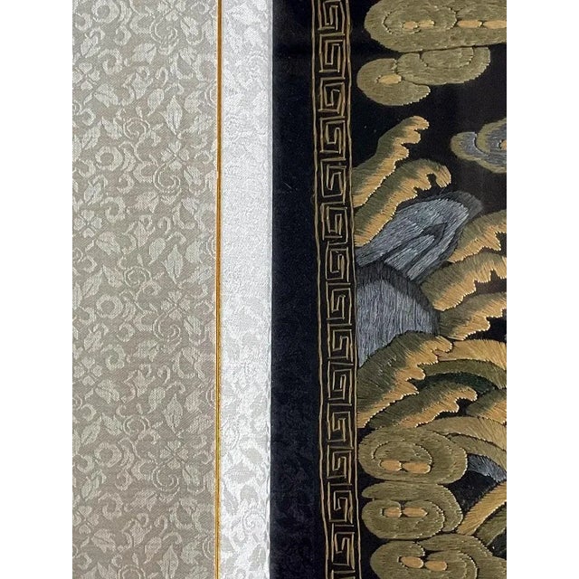 Late 19th Century Framed Chinese Qing Dynasty Embroidered Sixth Rank Badge For Sale - Image 4 of 11