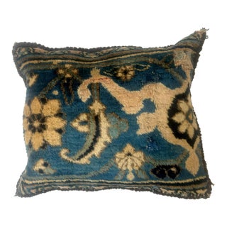 Pillow W/ Antique Persian Rug Fragment, 1'2" X 1'4" For Sale