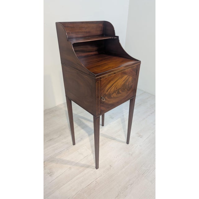 Antique Georgian Bedside Table in Mahogany with Marquetry For Sale - Image 13 of 18