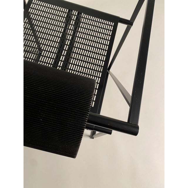 Second Black Metal Chair Aka Mod. 602 attributed to Mario Botta, 1982 For Sale - Image 3 of 10