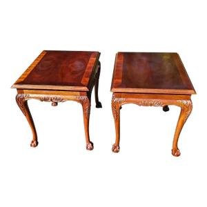 Pair Lane Altavista Virginia Chippendale Swirl Mahogany With Ball Claw Feet Tables