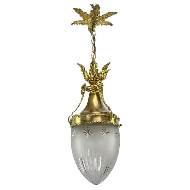 Art Nouveau Hanging Lamp in Bronze, 1890s For Sale - Image 9 of 9