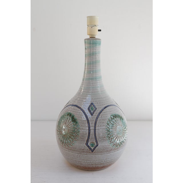 Danish Modern Blue and Green Ceramic Table Lamp by Søholm, 1960s For Sale - Image 16 of 16