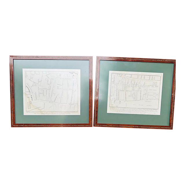 1807 J. T. Smith Framed Westminster London Map Engravings - Pair For Sale