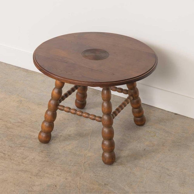 Charles Dudouyt 1940s French Bobbin Wood Table by Charles Dudouyt For Sale - Image 4 of 8