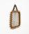 Midcentury beautiful squared wall mirror with chain in bamboo and rattan in the style of Italian design Franco Albini....