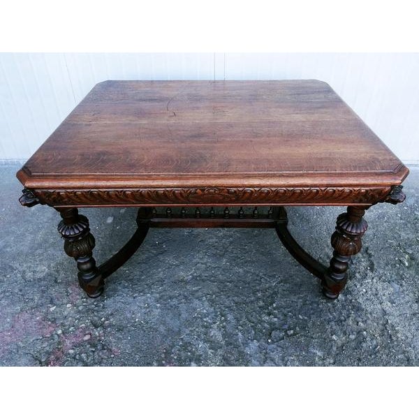 Antique Large Jacobean French Carved Oak Dining Table Chairish