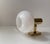 Metal Vintage Scandinavian Brass Wall Lamp with Opaline Glass Mushroom Shade, 1960s For Sale - Image 7 of 10