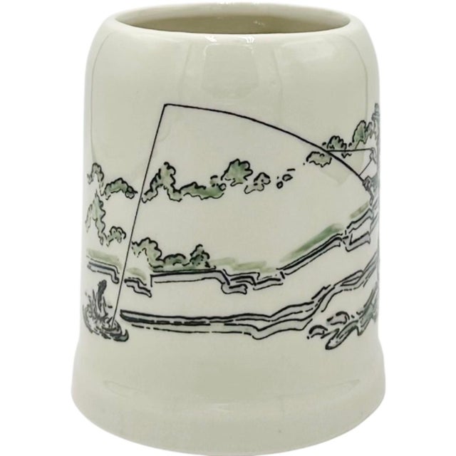 Ivory Vintage Paul Brown Fisherman Fishing Ceramic Mug For Sale - Image 8 of 11