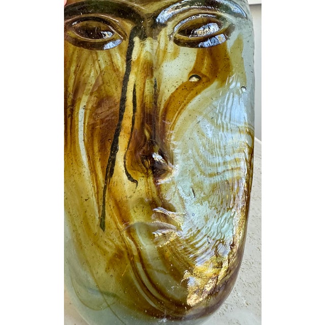 Mid-Century Modern Erik Hoglund for Kosta Boda Attributed Glass Face Mask Sculpture For Sale - Image 3 of 10